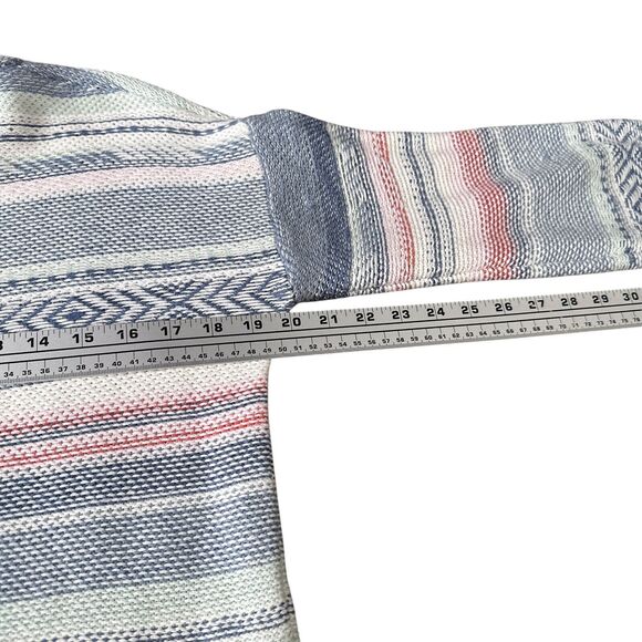 Faherty High Tide Sweater Women's XS Todos Santos Blue Pink Relaxed Fit Stripe - Picture 7 of 9